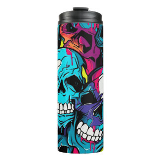 Garrafa Térmica Neon Night Skulls