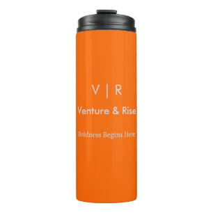 Garrafa Térmica Neon Orange Thermal Tumbler - Monograma e Texto Pe