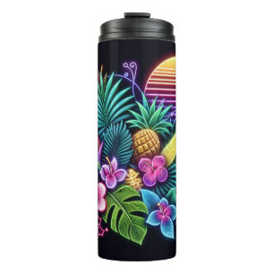 Garrafa Térmica Neon tropical/Havaiano Colorido