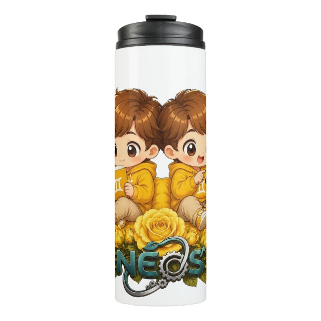 Garrafa Térmica Neos Kawaii Zodíaco Gêmeos (Frente)