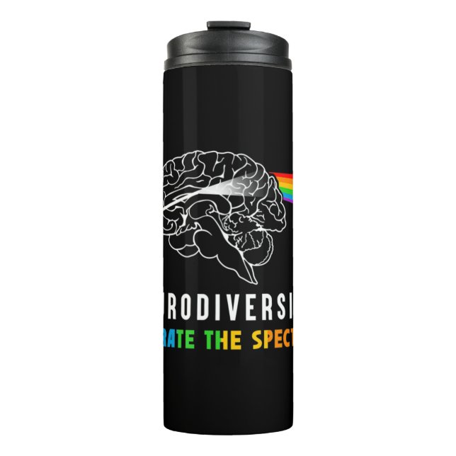 Garrafa Térmica Neurodiversidade, Celebre O Espectro. O cérebro  (Frente)