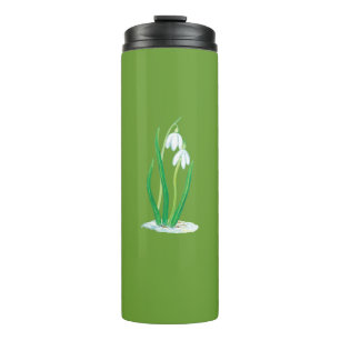 Garrafa Térmica Neve Branca (Galanthus nivalis) Verde