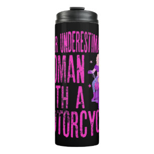 Garrafa Térmica Never Underestimate A Woman With A Motorcycle A Fu