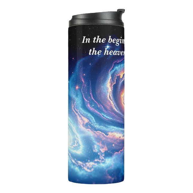 Garrafa Térmica No começo, Deus e Criação Verso (Giro à esquerda)