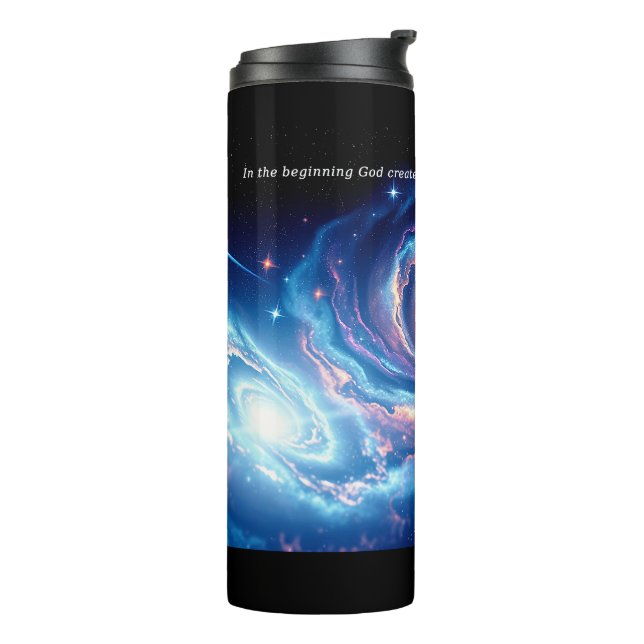 Garrafa Térmica No começo, Deus e Criação Verso (Giro à esquerda)