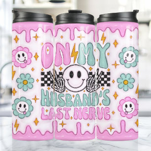 Garrafa Térmica No Último Nervo do Meu Marido Cômico 3D Inflado