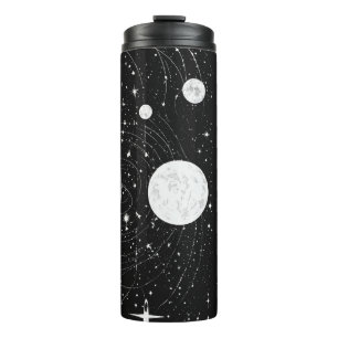 Garrafa Térmica Noite Mística: Coluna de Shimmer Preto Chand Tare