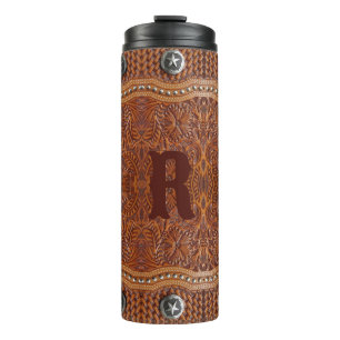 Garrafa Térmica Noiva do Casamento Country Western Rústico Monogra