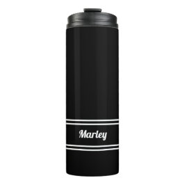 Garrafa Térmica Nome Clássico Mínimo Moderno Preto e Branco Cute