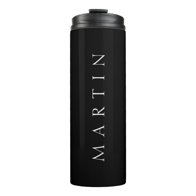 Garrafa Térmica Nome Clássico (ou palavra) | Preto e branco (Frente)