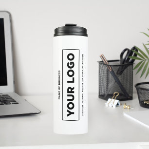 Garrafa Térmica Nome Comercial Branco Personalizado e Logotipo Mar