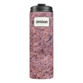 Garrafa Térmica Nome cor-de-rosa do costume da textura da rocha da
