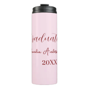 Garrafa Térmica nome da turma de formatura de 20XX caligrafia roxa