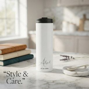 Garrafa Térmica Nome Data Personalizado Única Viagem Elegante