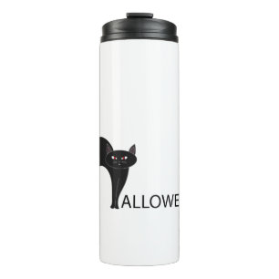 Garrafa Térmica Nome de Gato Preto de Halloween