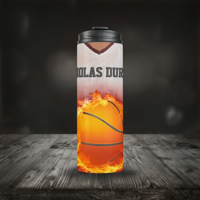 Garrafa Térmica Nome de Jersey de basquete personalizável (Criador carregado)