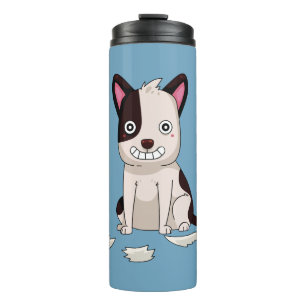 Garrafa Térmica Nome do cão bonito & engraçado, texto & cor feit