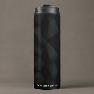 Garrafa Térmica Nome do Monograma Clássico de Textura Geométrica N