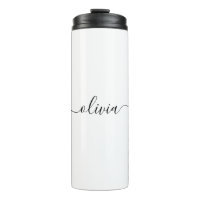 Nome do Monograma Girly de Script Moderno Branco N