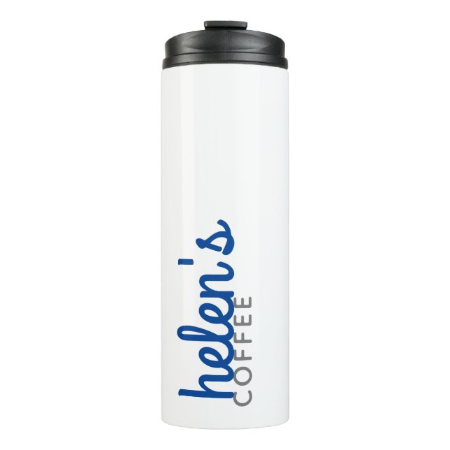 Garrafa Térmica Nome do script Coffee Tumbler Marinho de presentes (Frente)