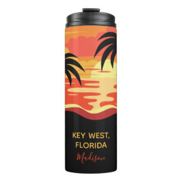 Garrafa Térmica Nome e localização personalizados do Tumbler Tropi