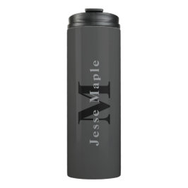 Garrafa Térmica Nome e Monograma | Cinzas Escuras