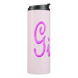 Garrafa Térmica Nome Giulia em Mosaico Rosa,