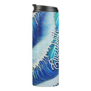 Garrafa Térmica Nome Legal Foamy Abstrato Blue Waves
