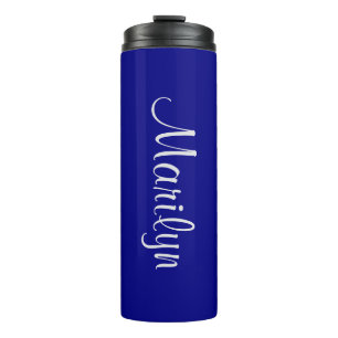 Garrafa Térmica Nome no Marinho Blue Matching Design de 12oz