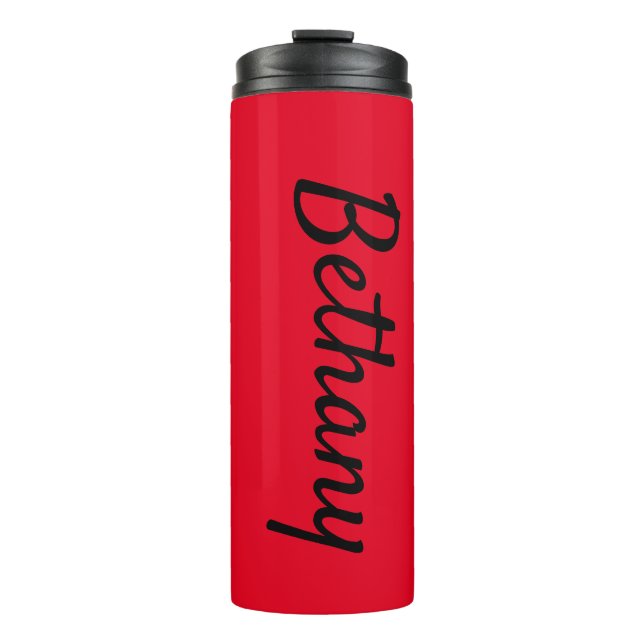 Garrafa Térmica Nome no Red Matching Design 12oz (Frente)