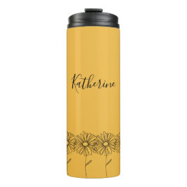 Garrafa Térmica Nome personalizado April daisy Birth Flower