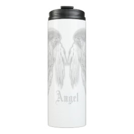 Garrafa Térmica Nome Personalizado Branco do ANGEL WINGS