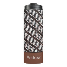 Nome personalizado Brown White Java Ethnik Batik