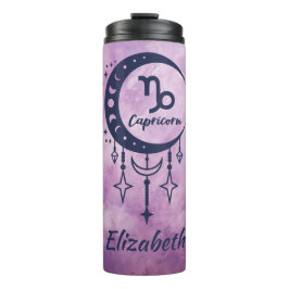 Garrafa Térmica Nome personalizado Capricorn Sinal Zodiac