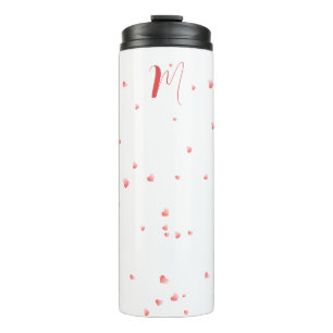Garrafa Térmica Nome Personalizado com Tema de Coração Tumbler Tér