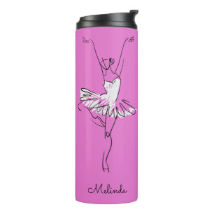 Garrafa Térmica Nome personalizado da Ballerina e tumbler de cores