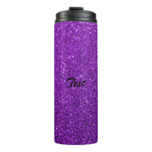 Garrafa Térmica Nome Personalizado da Glitter de Roxo Personalizad