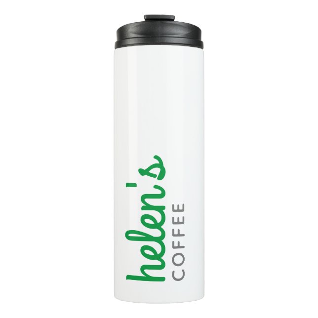 Garrafa Térmica Nome Personalizado de Script - Tumbler de Café Per (Frente)