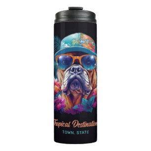 Garrafa Térmica Nome Personalizado & Destino Férias Tropicais Cach