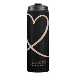Garrafa Térmica Nome Personalizado do Coração de Amor Moderno, Bla