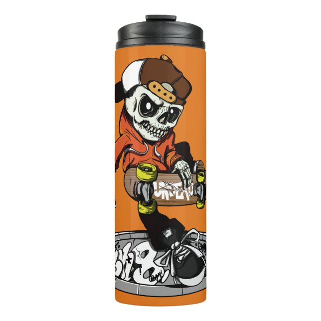 Garrafa Térmica Nome personalizado do Skater Zombie & tumbler de c (Frente)