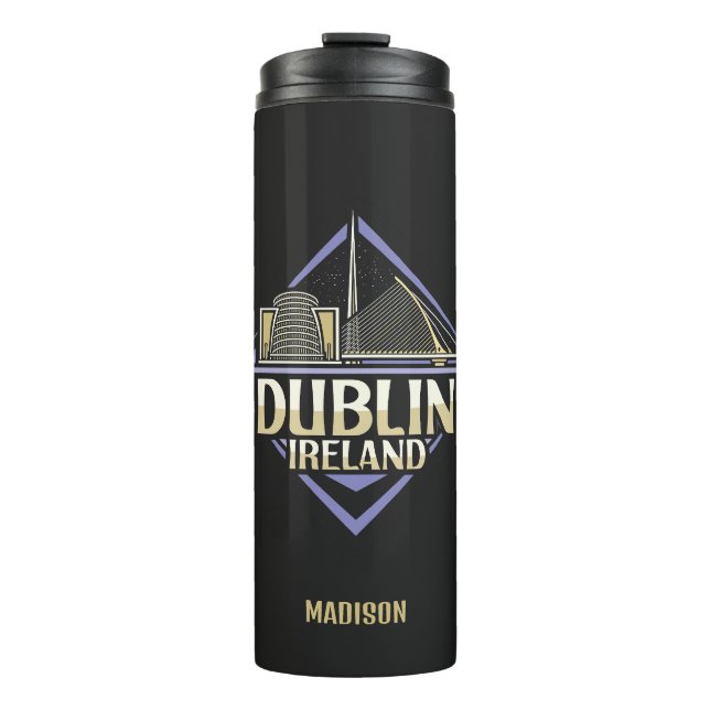 Garrafa Térmica Nome personalizado Dublin Irlanda (Frente)