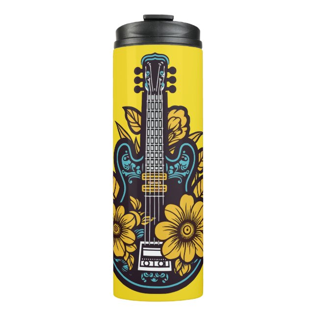 Garrafa Térmica Nome Personalizado e Cor Ukulele (Frente)
