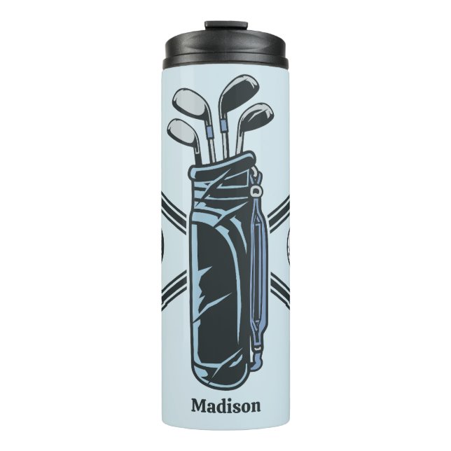 Garrafa Térmica Nome Personalizado e Golfe de Cor (Frente)