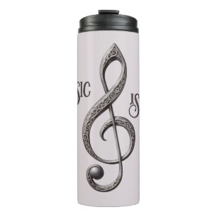 Garrafa Térmica Nome Personalizado e Nota de Limpeza Musical de Te