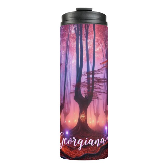 Garrafa Térmica Nome Personalizado Floresta Whimsigol Encantada Au (Frente)