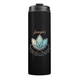 Garrafa Térmica Nome Personalizado Lotus - [NAME] Brilho