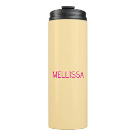 Garrafa Térmica Nome personalizado minimalista creme