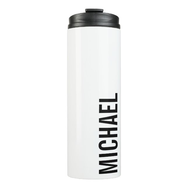 Garrafa Térmica Nome Personalizado Mínimo Moderno (Frente)