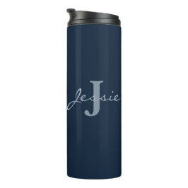 Garrafa Térmica Nome Personalizado Monograma Lotus Painting